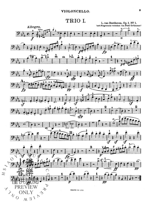Piano Trio No. 1 in E-flat Major, Opus 1, No. 1 貝多芬 鋼琴 三重奏 作品 | 小雅音樂 Hsiaoya Music