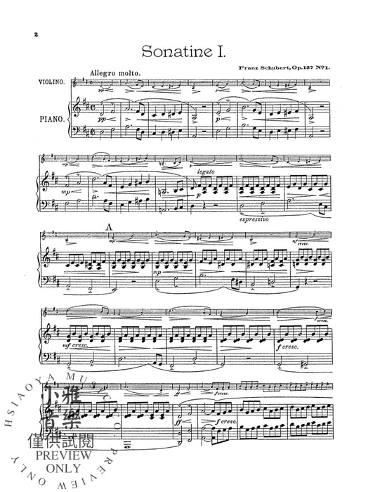 Three Sonatas, Opus 137 舒伯特 奏鳴曲 作品 | 小雅音樂 Hsiaoya Music