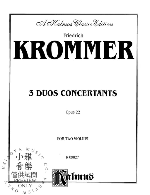 Three Duos Concertants, Opus 22 克隆莫 二重奏 音樂會 作品 | 小雅音樂 Hsiaoya Music