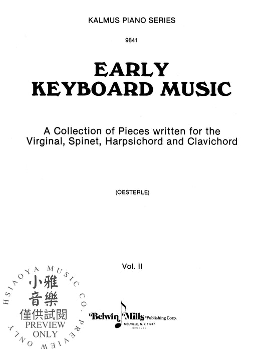 Early Keyboard Music, Volume II 鍵盤樂器 | 小雅音樂 Hsiaoya Music