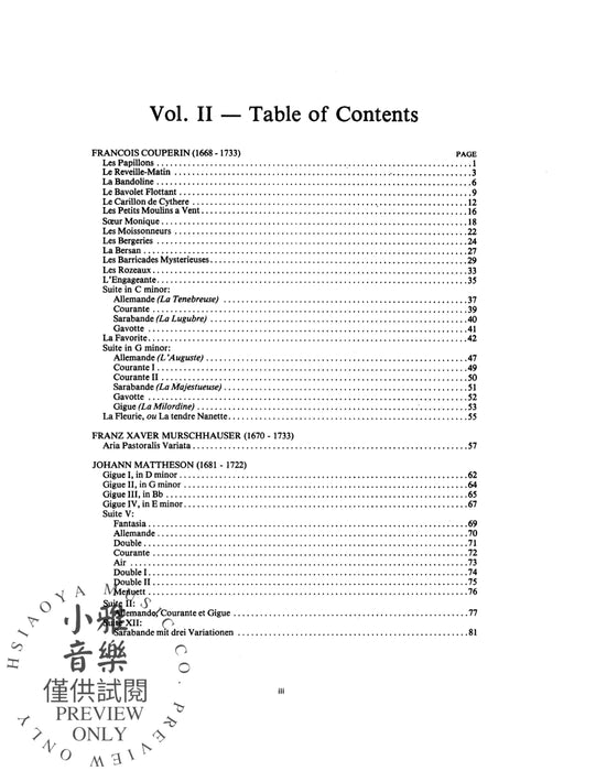 Early Keyboard Music, Volume II 鍵盤樂器 | 小雅音樂 Hsiaoya Music