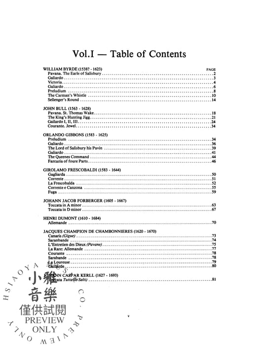 Early Keyboard Music, Volume II 鍵盤樂器 | 小雅音樂 Hsiaoya Music