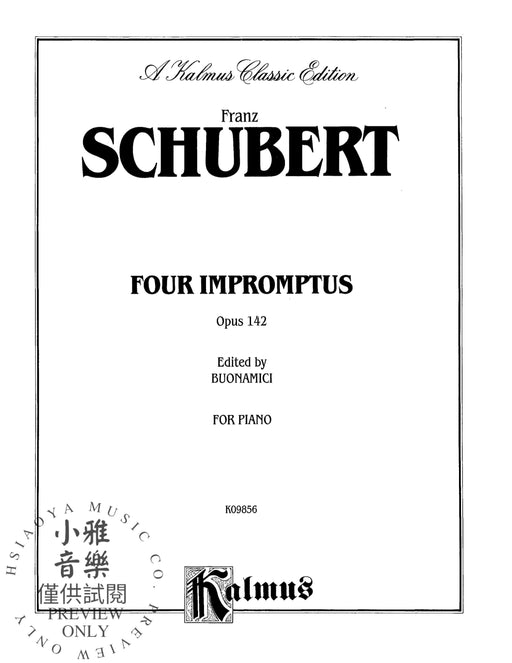 Four Impromptus, Opus 142 舒伯特 即興曲 作品 | 小雅音樂 Hsiaoya Music