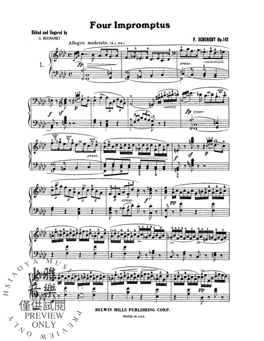 Four Impromptus, Opus 142 舒伯特 即興曲 作品 | 小雅音樂 Hsiaoya Music