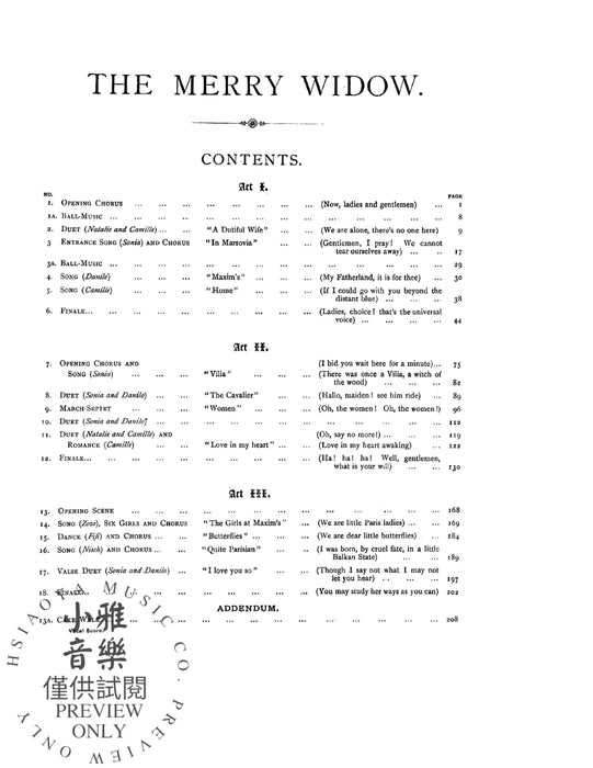 The Merry Widow 雷哈爾 風流寡婦 | 小雅音樂 Hsiaoya Music