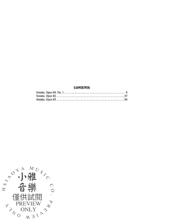 Three Sonatas 奏鳴曲 | 小雅音樂 Hsiaoya Music