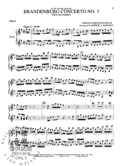 Brandenburg Concerto No. 3 (First Movement) 巴赫約翰‧瑟巴斯提安 協奏曲 樂章 | 小雅音樂 Hsiaoya Music