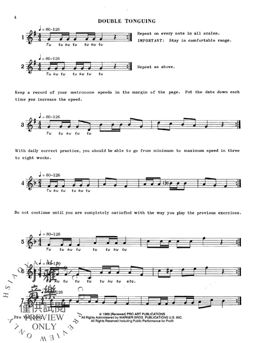 240 Double and Triple Tonguing Exercises 練習曲 | 小雅音樂 Hsiaoya Music