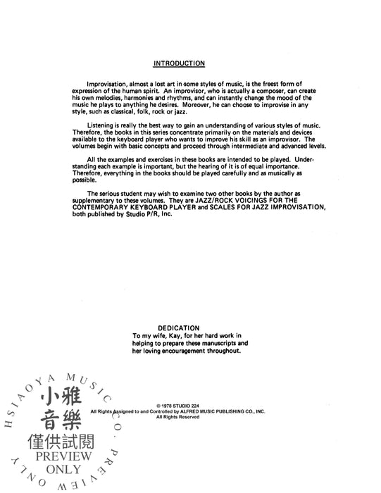 Jazz Improvisation for Keyboard Players, Complete Edition 即興演奏鍵盤樂器 | 小雅音樂 Hsiaoya Music