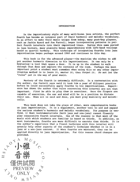 Technique Development in Fourths for Jazz Improvisation 即興演奏 | 小雅音樂 Hsiaoya Music