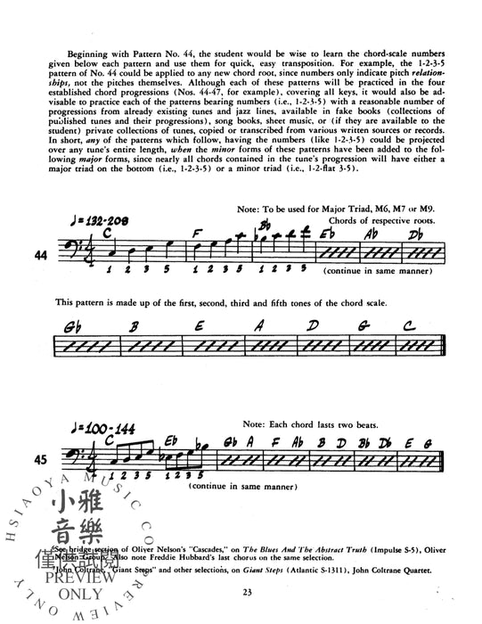 Patterns for Jazz: A Theory Text for Jazz Composition and Improvisation 爵士音樂 即興演奏 | 小雅音樂 Hsiaoya Music