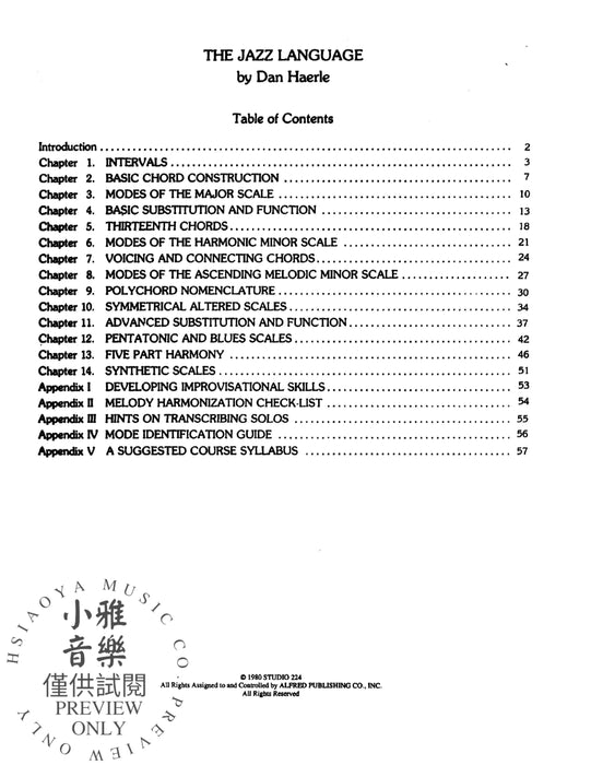 The Jazz Language: A Theory Text for Jazz Composition and Improvisation 爵士音樂 即興演奏 | 小雅音樂 Hsiaoya Music