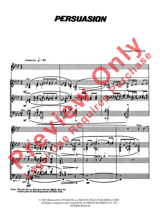 Persuasion Alto Saxophone Solo Feature 中音薩氏管獨奏 總譜 | 小雅音樂 Hsiaoya Music