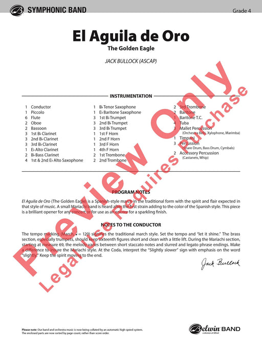 El Aguila de Oro The Golden Eagle 總譜 | 小雅音樂 Hsiaoya Music