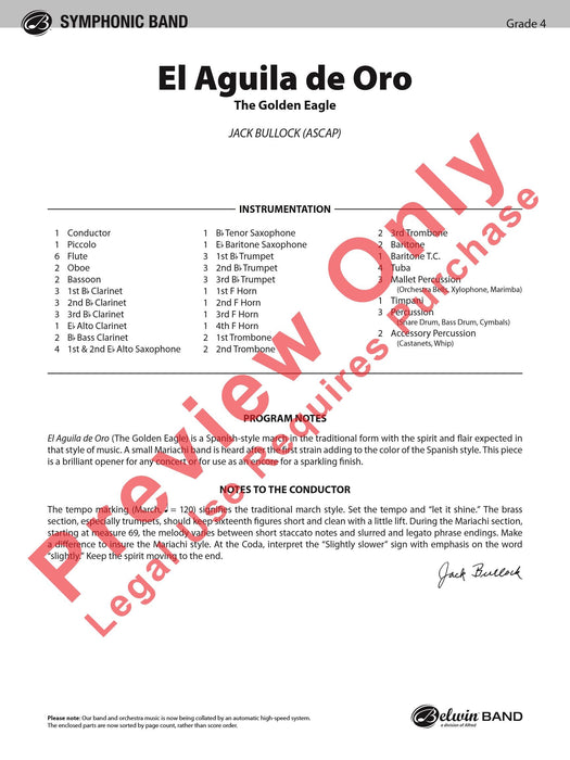 El Aguila de Oro The Golden Eagle 總譜 | 小雅音樂 Hsiaoya Music