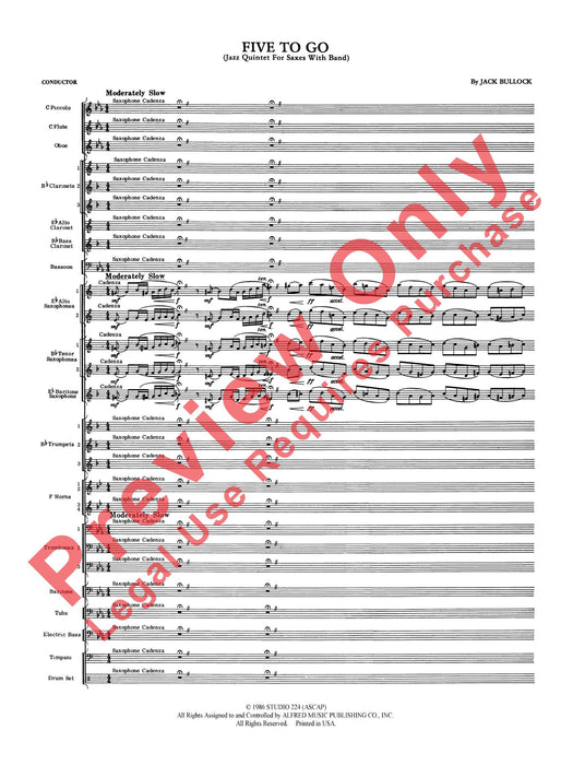 Five to Go Sax Section Feature 樂節 總譜 | 小雅音樂 Hsiaoya Music