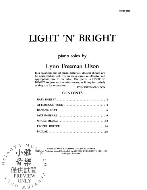 Light 'n' Bright | 小雅音樂 Hsiaoya Music