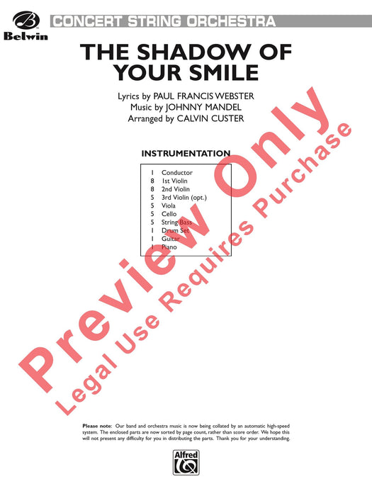 The Shadow of Your Smile (from The Sandpiper) 總譜 | 小雅音樂 Hsiaoya Music