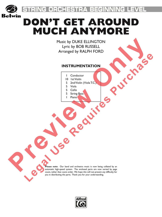 Don't Get Around Much Anymore 總譜 | 小雅音樂 Hsiaoya Music