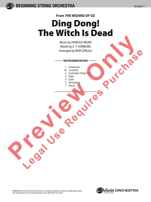 Ding Dong! The Witch Is Dead (from The Wizard of Oz) 總譜 | 小雅音樂 Hsiaoya Music
