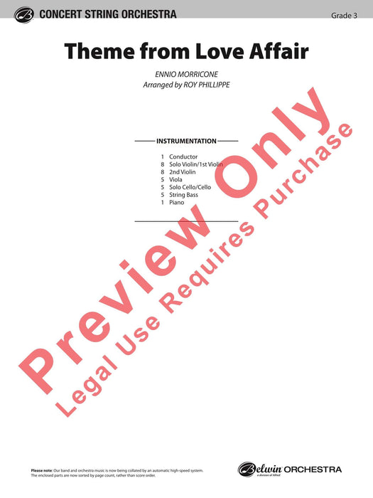 Love Affair, Theme from 主題 總譜 | 小雅音樂 Hsiaoya Music