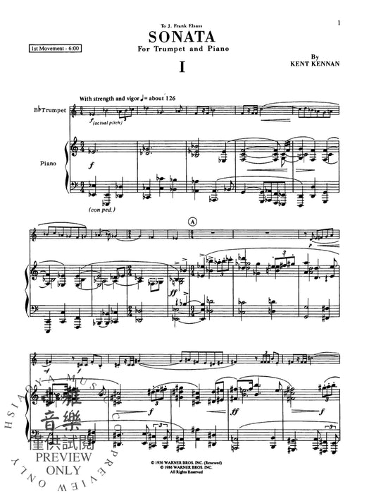 Sonata for Trumpet and Piano (Revised 1986 Edition) 奏鳴曲 小號 鋼琴 | 小雅音樂 Hsiaoya Music