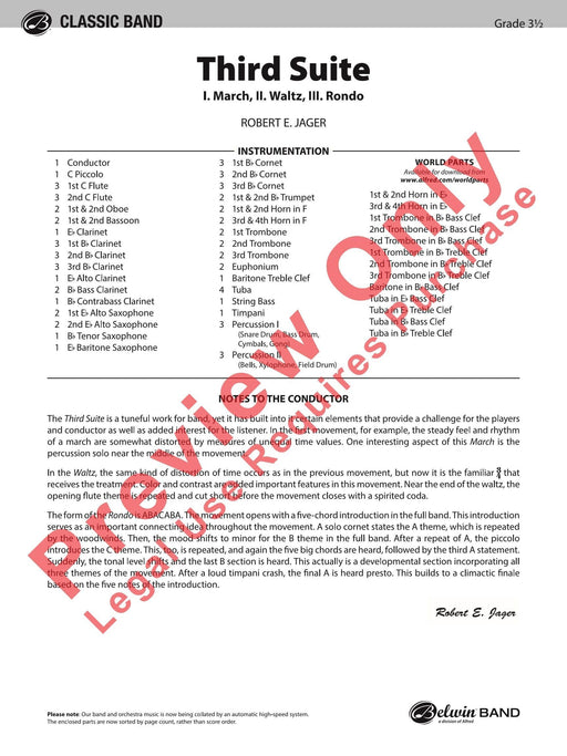 Third Suite (I. March, II. Waltz, III. Rondo) 組曲 進行曲 圓舞曲 迴旋曲 總譜 | 小雅音樂 Hsiaoya Music