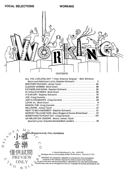 Working: Vocal Selections | 小雅音樂 Hsiaoya Music