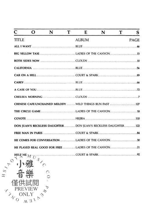 Joni Mitchell: Anthology | 小雅音樂 Hsiaoya Music