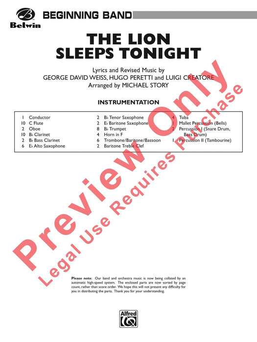 Lion Sleeps Tonight 總譜 | 小雅音樂 Hsiaoya Music
