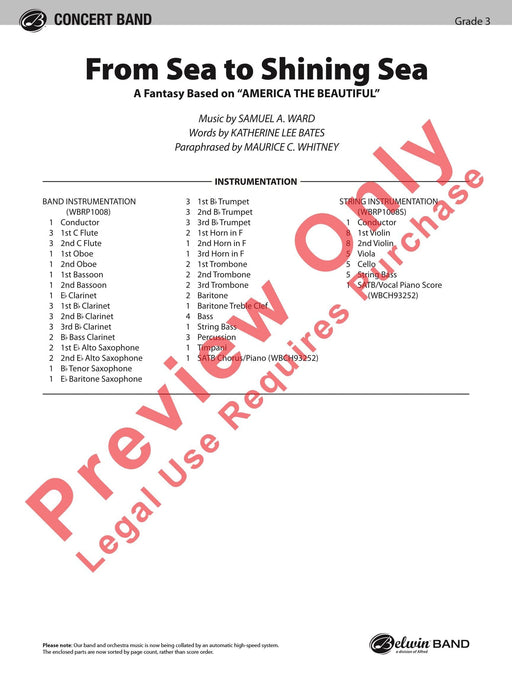 From Sea to Shining Sea A Fantasy Based on "America the Beautiful" 幻想曲 總譜 | 小雅音樂 Hsiaoya Music