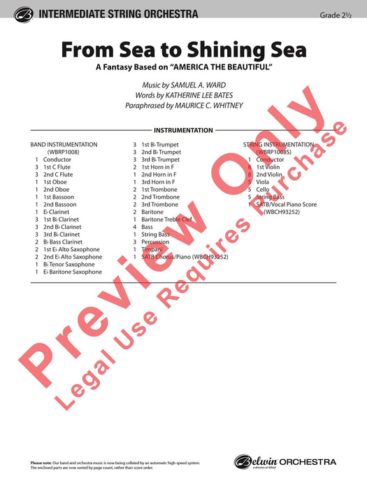 From Sea to Shining Sea A Fantasy Based on "America the Beautiful" 幻想曲 總譜 | 小雅音樂 Hsiaoya Music