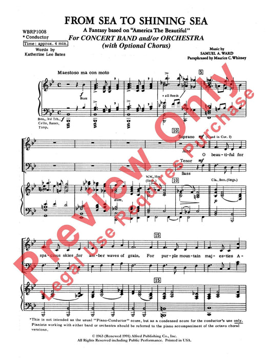 From Sea to Shining Sea A Fantasy Based on "America the Beautiful" 幻想曲 總譜 | 小雅音樂 Hsiaoya Music