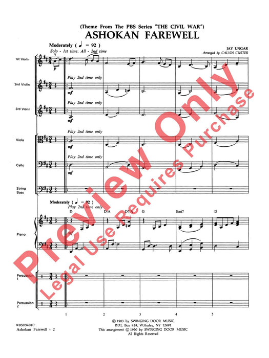 Ashokan Farewell 總譜 | 小雅音樂 Hsiaoya Music