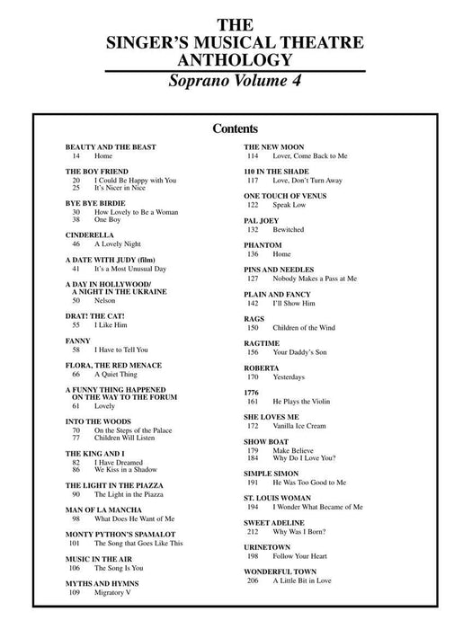 Singer's Musical Theatre Anthology - Volume 4 Soprano Book Only | 小雅音樂 Hsiaoya Music