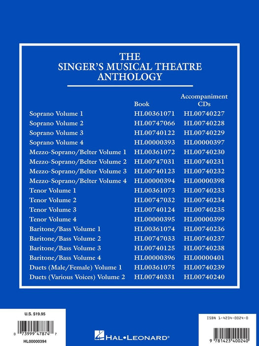 Singer's Musical Theatre Anthology - Volume 4 Mezzo-Soprano/Belter Book Only 次女高音 | 小雅音樂 Hsiaoya Music