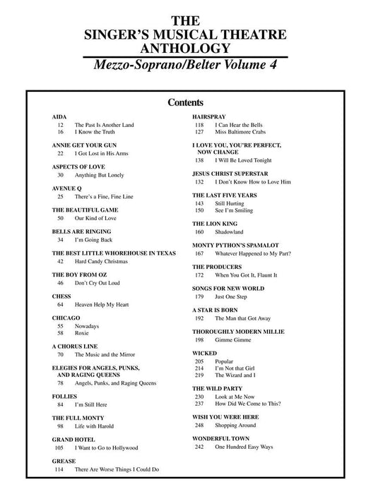 Singer's Musical Theatre Anthology - Volume 4 Mezzo-Soprano/Belter Book Only 次女高音 | 小雅音樂 Hsiaoya Music