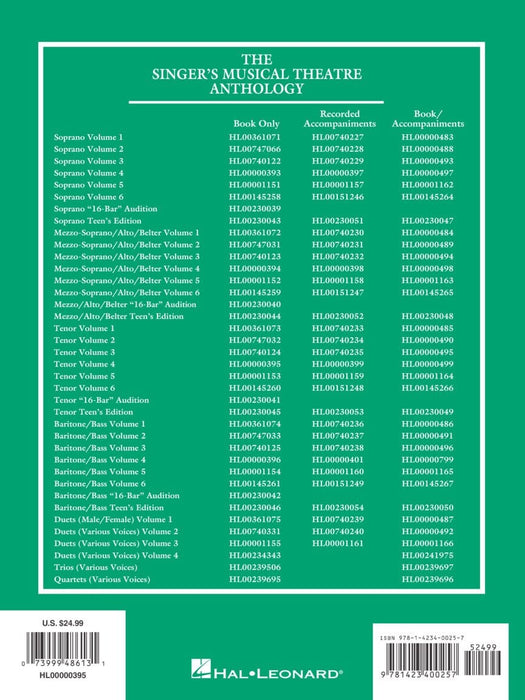 Singer's Musical Theatre Anthology - Volume 4 Tenor Book Only | 小雅音樂 Hsiaoya Music