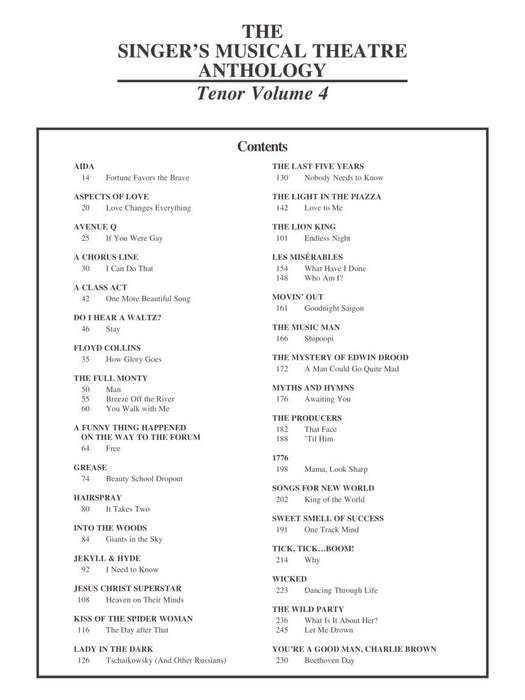 Singer's Musical Theatre Anthology - Volume 4 Tenor Book Only | 小雅音樂 Hsiaoya Music
