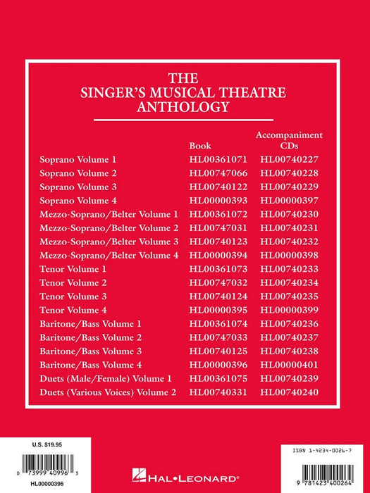 Singer's Musical Theatre Anthology - Volume 4 Baritone/Bass Book Only | 小雅音樂 Hsiaoya Music