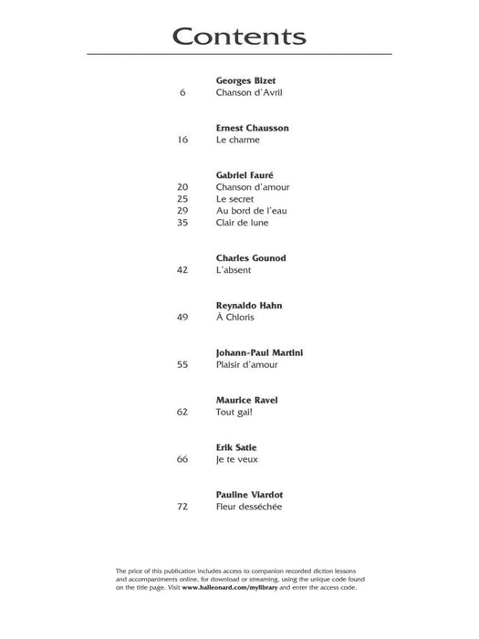 Favorite French Art Songs - Volume 2 The Vocal Library High Voice 高音 | 小雅音樂 Hsiaoya Music