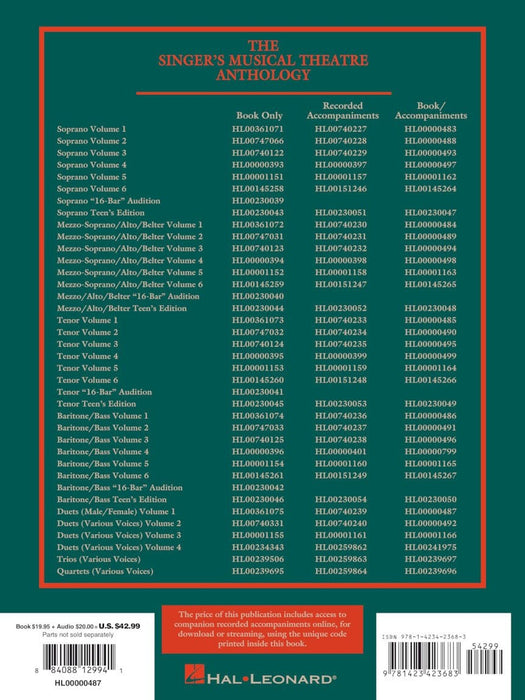 Singer's Musical Theatre Anthology - Volume 1 Duets Book/Online Audio 二重奏 | 小雅音樂 Hsiaoya Music