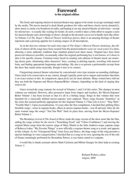 The Singer's Musical Theatre Anthology - Volume 3 Soprano Book/Online Audio | 小雅音樂 Hsiaoya Music