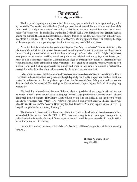 Singer's Musical Theatre Anthology - Volume 3 Mezzo-Soprano Book/Online Audio 次女高音 | 小雅音樂 Hsiaoya Music