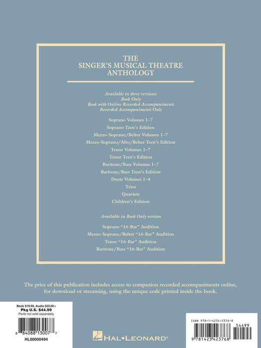 Singer's Musical Theatre Anthology - Volume 3 Mezzo-Soprano Book/Online Audio 次女高音 | 小雅音樂 Hsiaoya Music