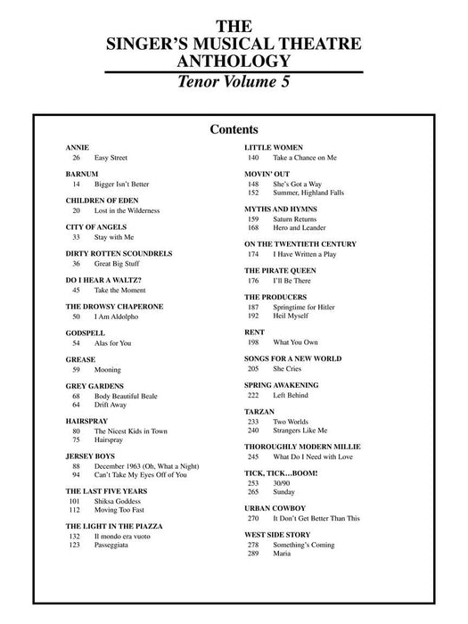 Singer's Musical Theatre Anthology - Volume 5 Tenor Book | 小雅音樂 Hsiaoya Music
