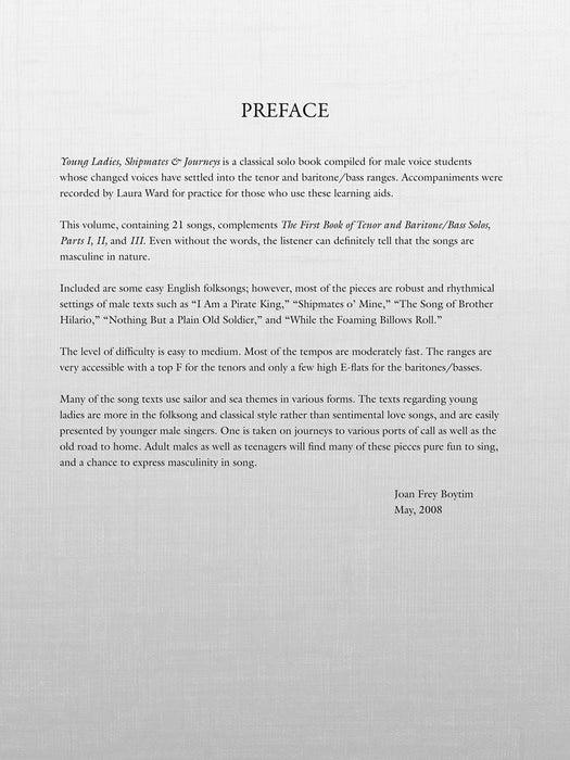 Young Ladies, Shipmates and Journeys Tenor Book/CD Pack | 小雅音樂 Hsiaoya Music