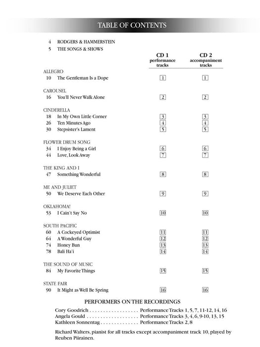 The Songs of Rodgers & Hammerstein Belter/Mezzo-Soprano with CDs of performances and accompaniments Book/2-CD Pack 次女高音 伴奏 | 小雅音樂 Hsiaoya Music