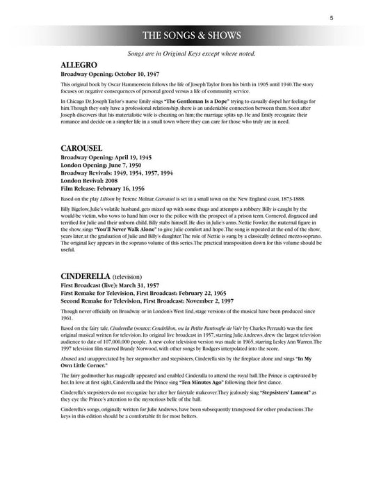 The Songs of Rodgers & Hammerstein Belter/Mezzo-Soprano with CDs of performances and accompaniments Book/2-CD Pack 次女高音 伴奏 | 小雅音樂 Hsiaoya Music