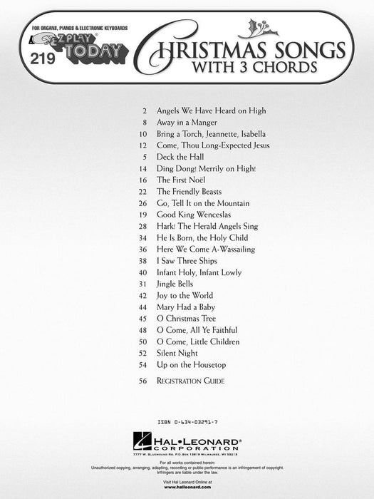 Christmas Songs with 3 Chords E-Z Play Today Volume 219 | 小雅音樂 Hsiaoya Music